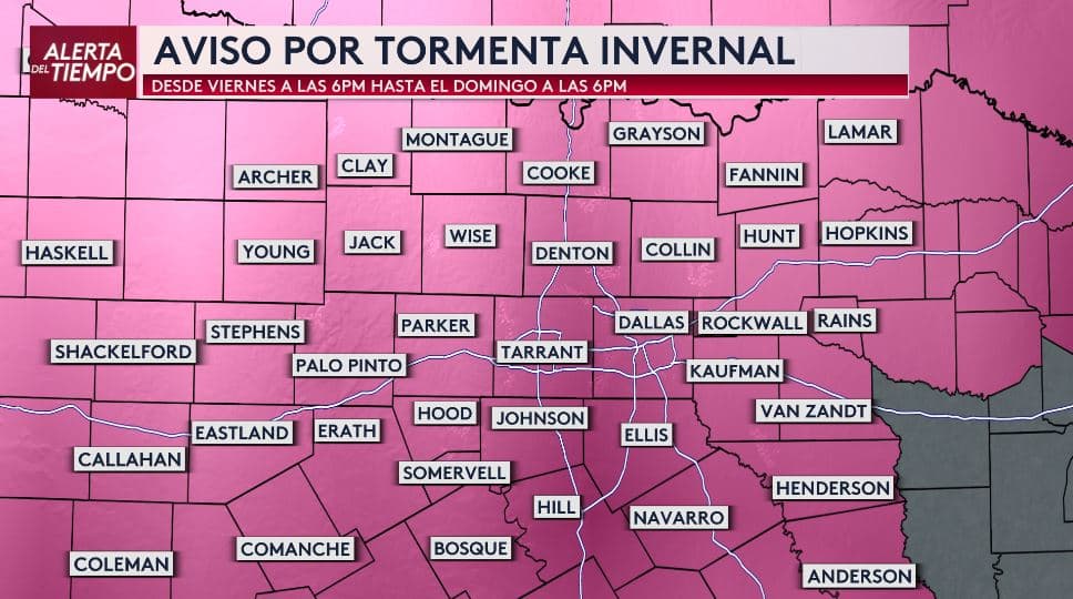 El Aviso por Tormenta Invernal se extendió hasta el domingo a las 6:00PM