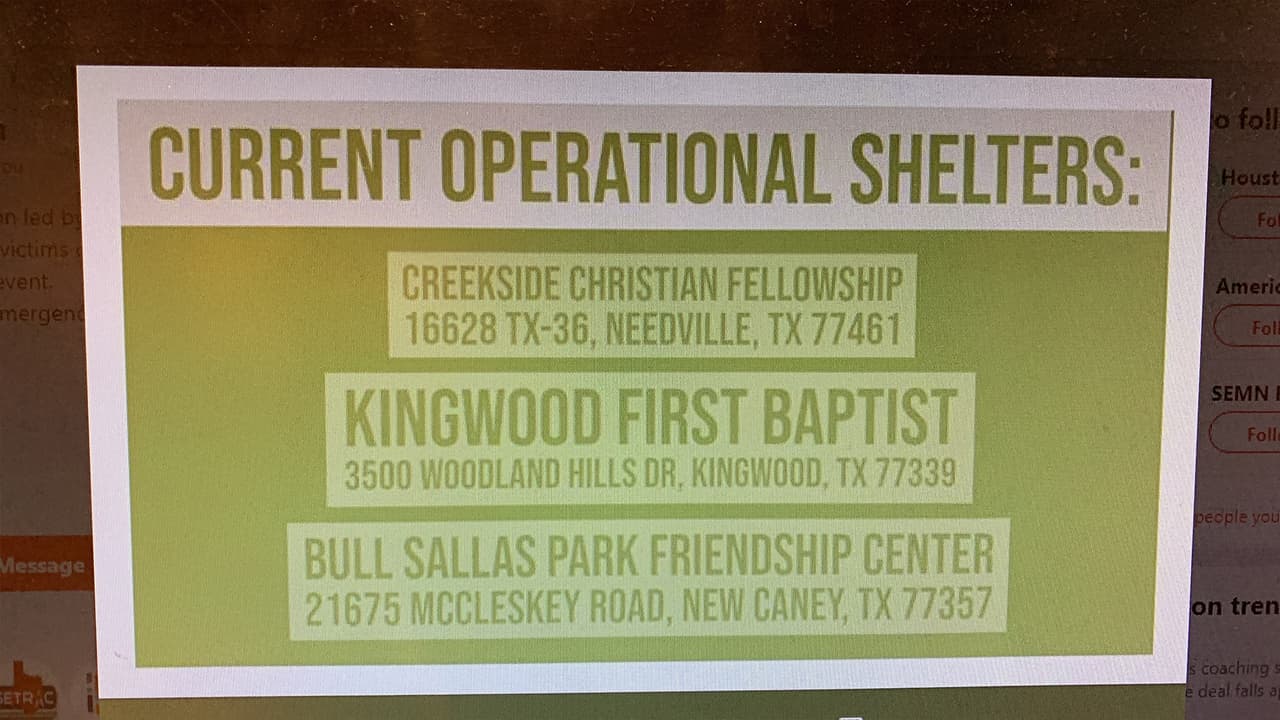 La Cruz Roja Americana habilita albergues para los residentes que han sido afectados por el tiempo severo.