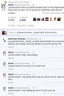 Imagen del tweet que provocó alarma. Foto tomada de Twitter.