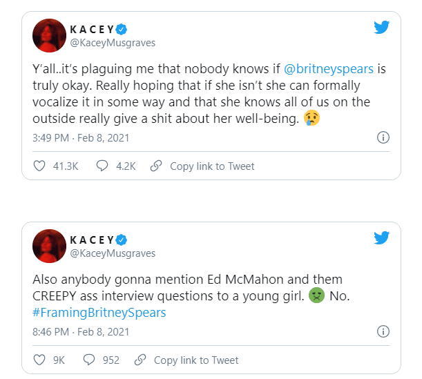 La cantante se preguntó, después de ver el documental, si Britney se encuentra bien, pues a todos aquí afuera si nos importa su bienestar.