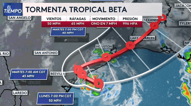 Llegan al Norte de Texas las bandas de lluvia de la Tormenta Tropical Beta