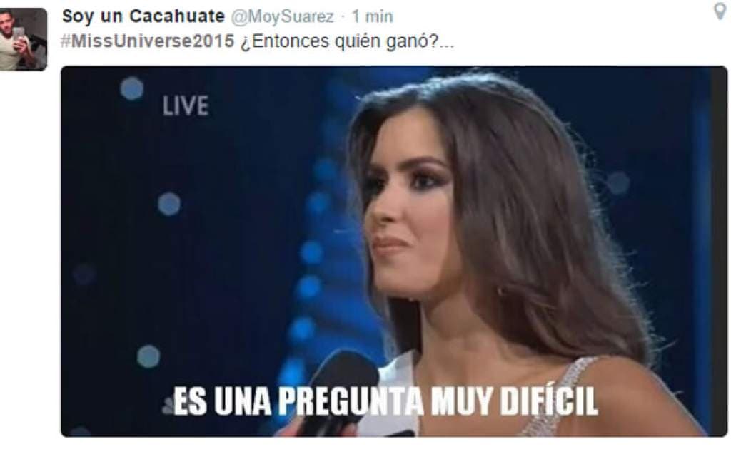 Los memes de la polémica coronación de Miss Universo 2015.