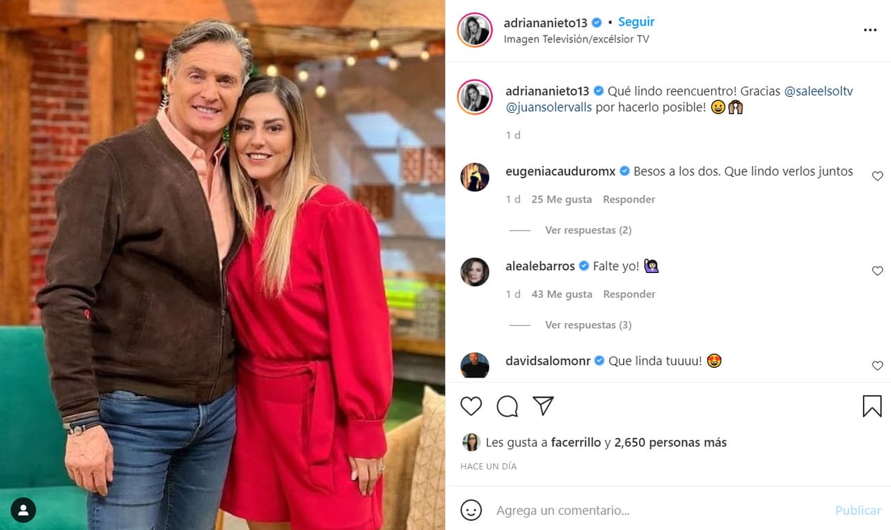 El reencuentro de Juan Soler y Adriana Nieto 21 años después de 'Locura de amor'.