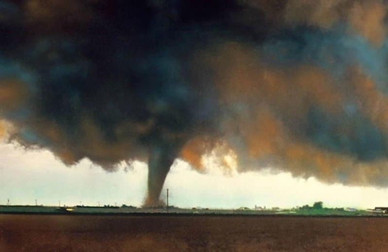 La mayoría de los tornados duran menos de diez minutos.