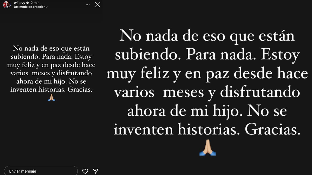 William Levy publicó este mensaje en Instagram horas después de que se comenzó a asegurar en algunos medios que Elizabeth Gutiérrez supuestamente también estaba con él en Grecia junto a su hijo.
