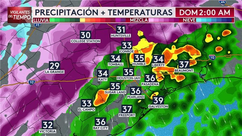 ¿Dónde hay actualmente lluvia congelante y cuándo llegará al área de Houston? Meteorólogo responde