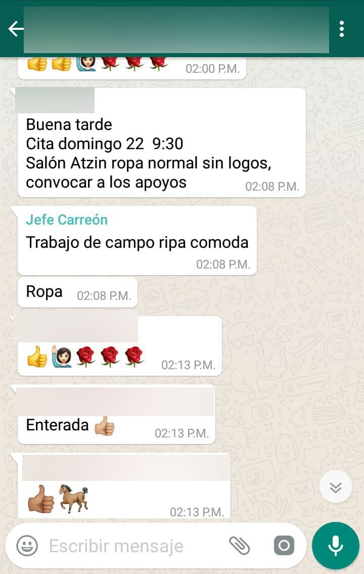 Los sindicalistas aseguran que por medio de este mensaje fueron convocados a manifestarse contra AMLO la noche del 21 de abril.