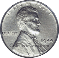 La moneda Steel Wheat Penny de 1944.