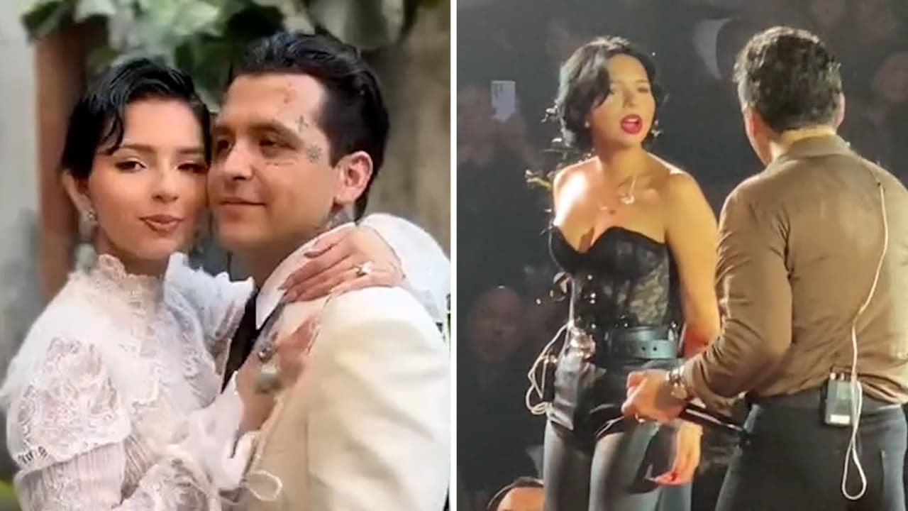 ¿Ángela Aguilar y Nodal protagonizan pelea en pleno concierto? Este video causa alarma