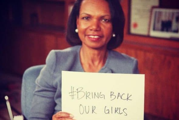 Condoleezza Rice pide por las niñas nigerianas. Fotos: Twitter