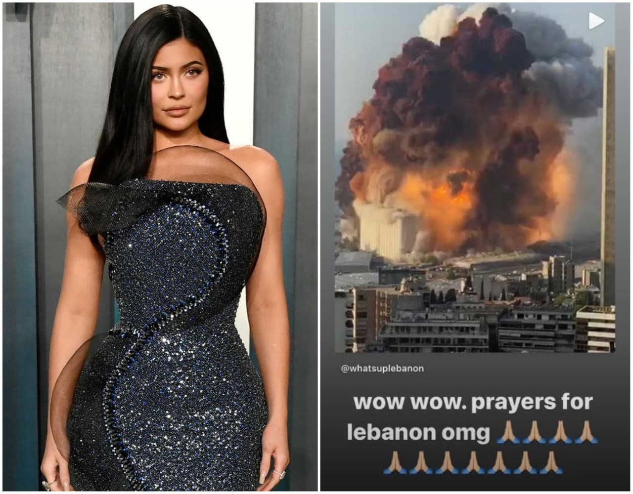 La empresaria 
<b>Kylie Jenner</b> también externó su asombro al ver las devastadoras imágenes que le han dado la vuelta al mundo. "Oraciones para el Líbano. ¡Oh por Dios!".
