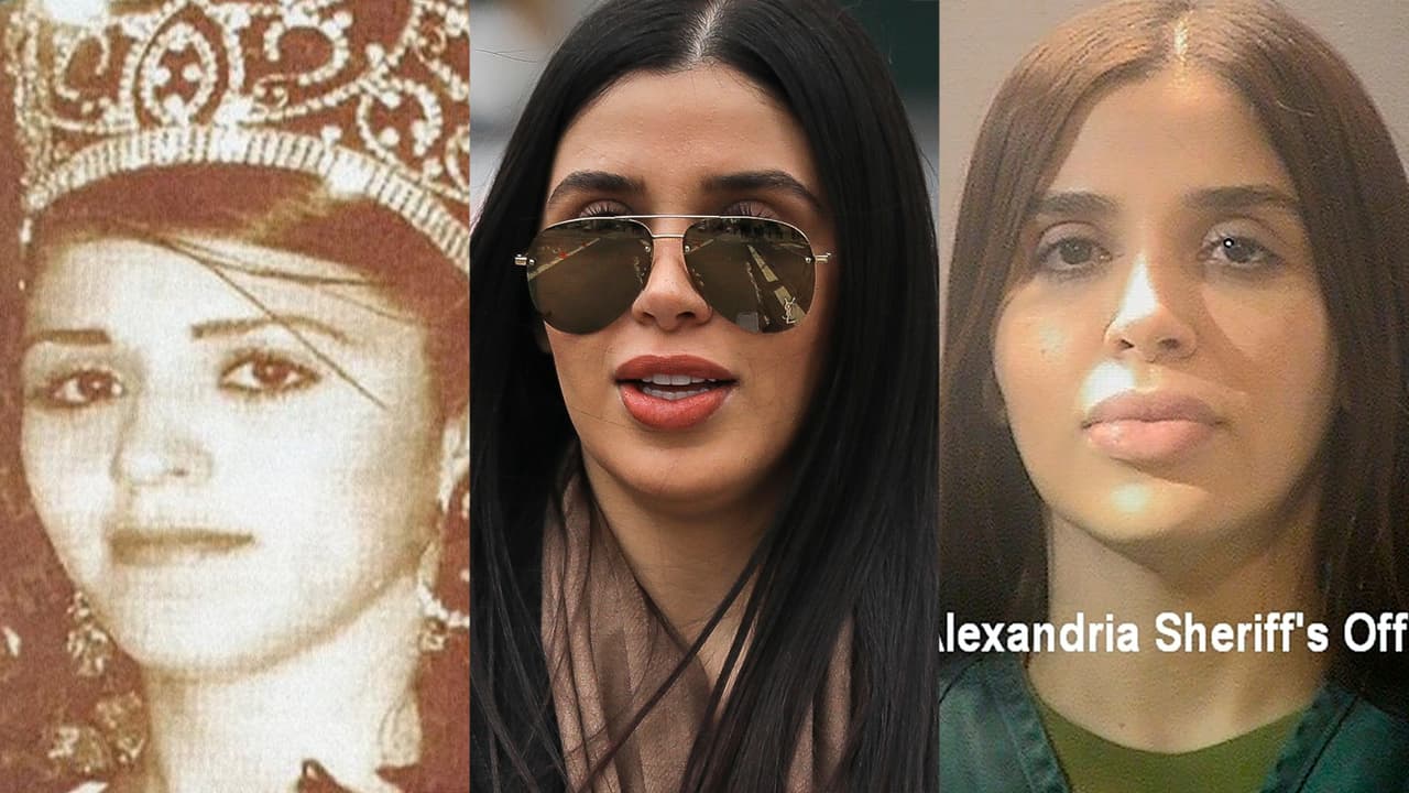 <a href="https://www.univision.com/noticias/narcotrafico/asi-fue-como-emma-coronel-dejo-de-ser-la-cara-frivola-del-juicio-a-su-esposo-el-chapo"><u>Emma Coronel,</u></a> esposa de Joaquín 
<a href="https://www.univision.com/noticias/narcotrafico/termina-el-juicio-del-siglo-el-chapo-guzman-es-condenado-a-pasar-el-resto-de-su-vida-en-una-prision-de-maxima-seguridad">'El Chapo' Guzmán Loera</a>, exlíder del 
<a href="https://www.univision.com/temas/cartel-de-sinaloa">Cartel de Sinaloa</a>, fue arrestada el 22 de febrero de 2021 en el aeropuerto de Virginia por cargos relacionados con su presunta participación en el 
<a href="https://www.univision.com/temas/narcotrafico">narcotráfico</a> internacional. El 30 de noviembre fue condenada a tres años de prisión en una corte de Washington DC.
<br>
<br>La imagen a la izquierda es de cuando Coronel participó en el certamen de belleza del Festival del Café y la Guayaba 2007 en Canelas, Durango, México. Al centro llegando al jucio a su esposo en la corte Federal de Nueva York en 2019, y a la derecha la fotografía policial de Coronel provista por la oficina del comisario de Alexandria, Viriginia.
<br>
<br>