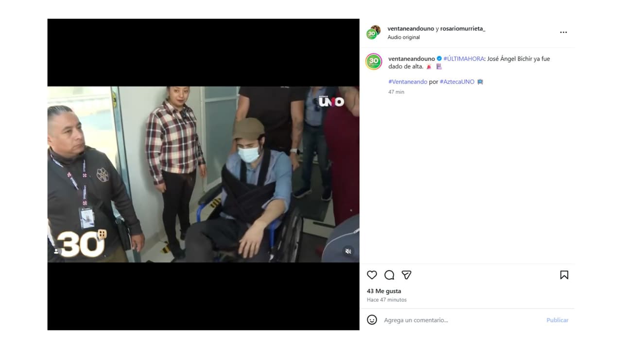 Así fue captado José Ángel Bichir a su salida del hospital.