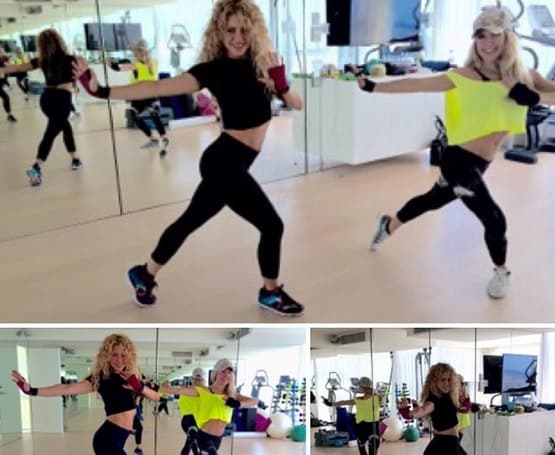 Para lucir bella no importan las horas o el sacrificio. Shakira se está poniendo en forma con la entrenadora de estrellas, Anna Kaiser. La colombiana compartió en sus redes esta fotografía.