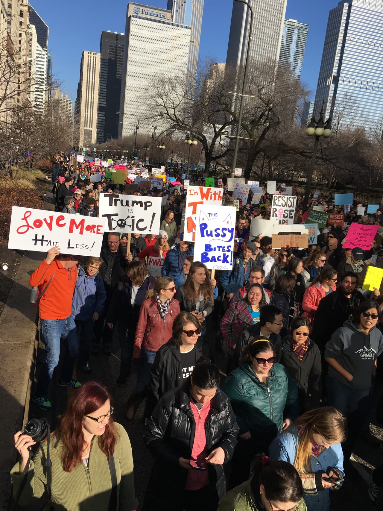 Los asistentes y organizadores han insistido en que esto es una marcha interseccional. Se protesta por los derechos de las mujeres, pero también por los derechos de los inmigrantes, de los discapacitados, de las minorías, de los niños, de los LGBTQ y de todas las personas que sienten amenazados sus derechos.