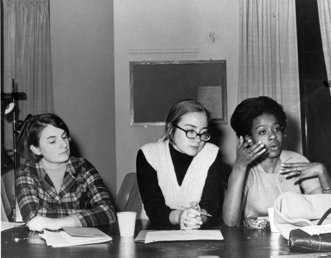 Hillary Clinton con compañeras en Wellesley College.
