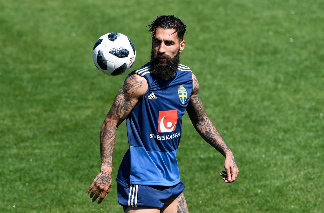 Sweden's midfielder Jimmy Durmaz attends a training session on June 20, 2018 at Spartak stadium in Gelendzhik, during the Russia 2018 World Cup football tournament. (Photo by Jonathan NACKSTRAND / AFP) (Photo credit should read JONATHAN NACKSTRAND/AFP/Getty Images)