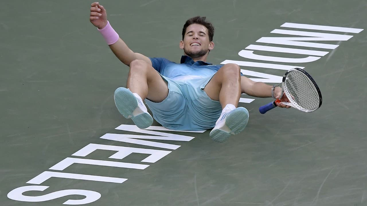 Thiem, al conseguir el último punto del partido.