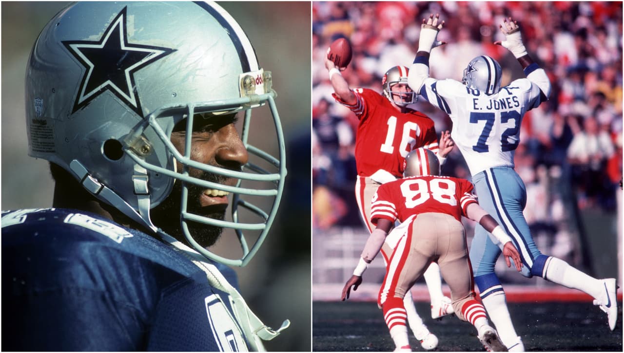 <b>#8 ED “TOO TALL” JONES</b> | DE, Dallas Cowboys – 1974
<br>El ex visor de los Cowboys, Gil Brandt, fue recompensado por su interés en Jones de 6'9 pies con 15 años extraordinarios. Ningún jugador fue mejor en anticipar y frenar los pases. Miembro del Salón de la Fama, ‘Too Tall’ fue a tres Pro Bowls consecutivos y ganó el Super Bowl XII con Dallas.