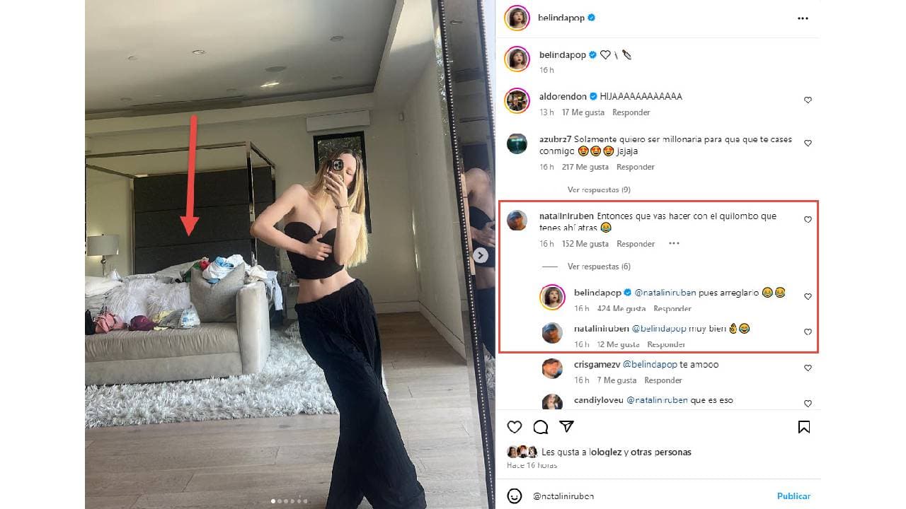 Belinda responde a señalamiento de un seguidor por el desorden en su habitación.