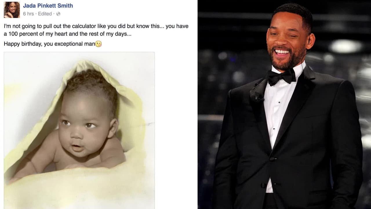 Jada Pinkett festeja a Will Smith con foto de bebé