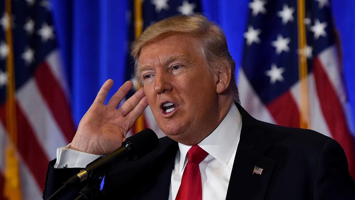 Trump during his first news conference since being elected. Jan 11 2017