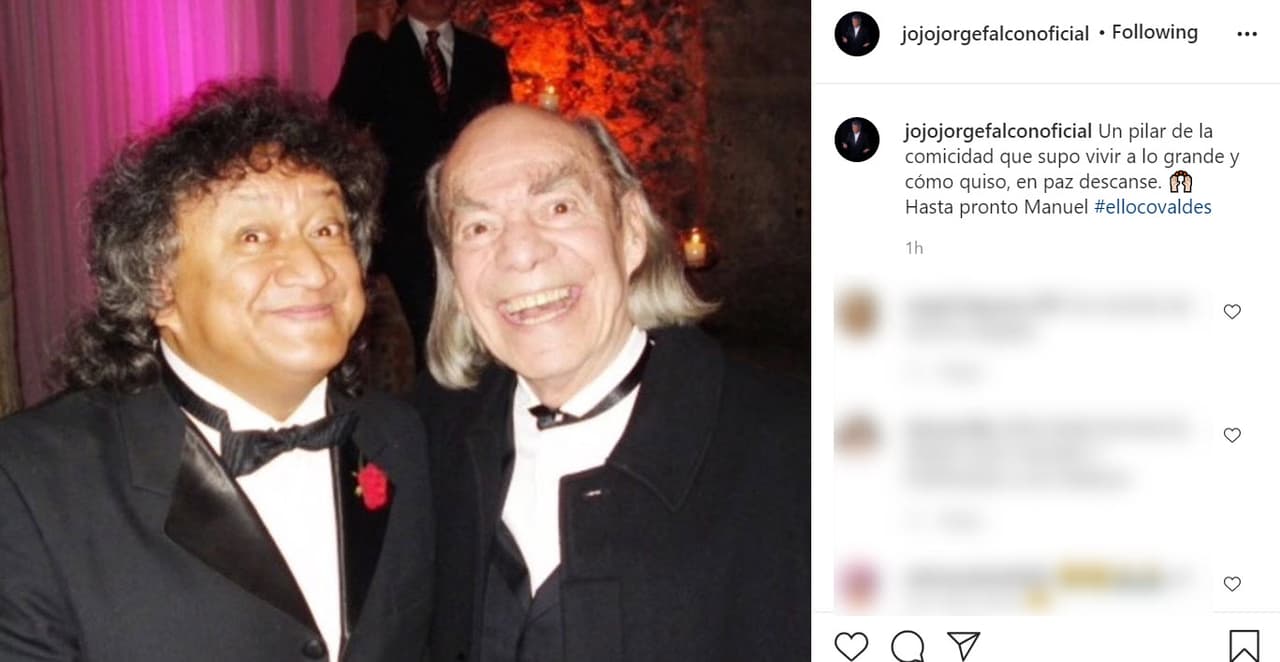 El comediante Jo Jo Jorge Falcón también destacó el legado de Valdés: "Un pilar de la comicidad que supo vivir a lo grande y como quiso, en paz descanse. Hasta pronto Manuel 'El Loco' Valdés".
