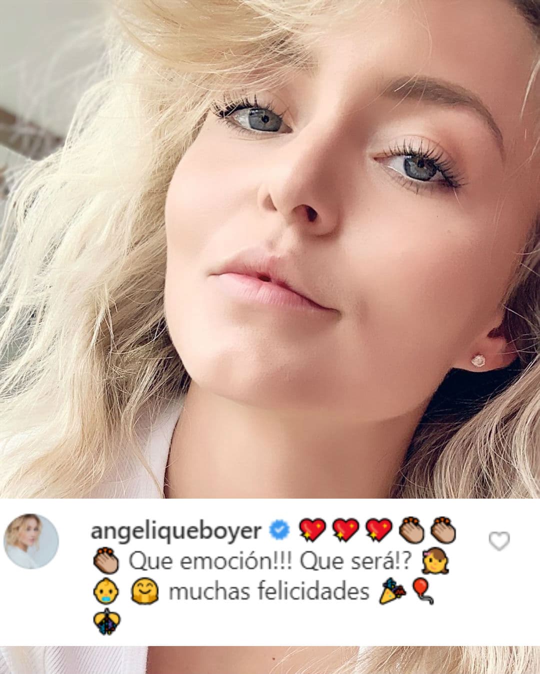 Angelique Boyer expresó su emoción en su comentario y la intriga de saber el sexo del hijo de Sherlyn.