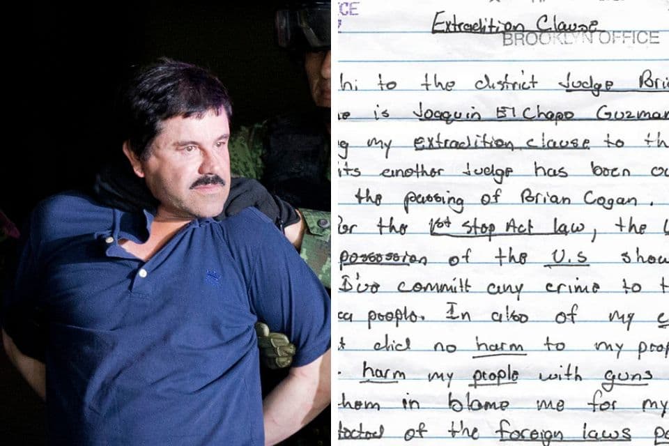 Joaquín "El Chapo" Guzmán reitera petición de extradición y cita una “cláusula especial” en nueva carta