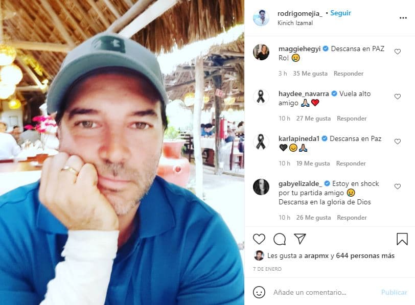 Fans y amigos del actor visitaron su cuenta de Instagram para dejarle mensajes de despedida en la última publicación que hizo, en enero pasado.