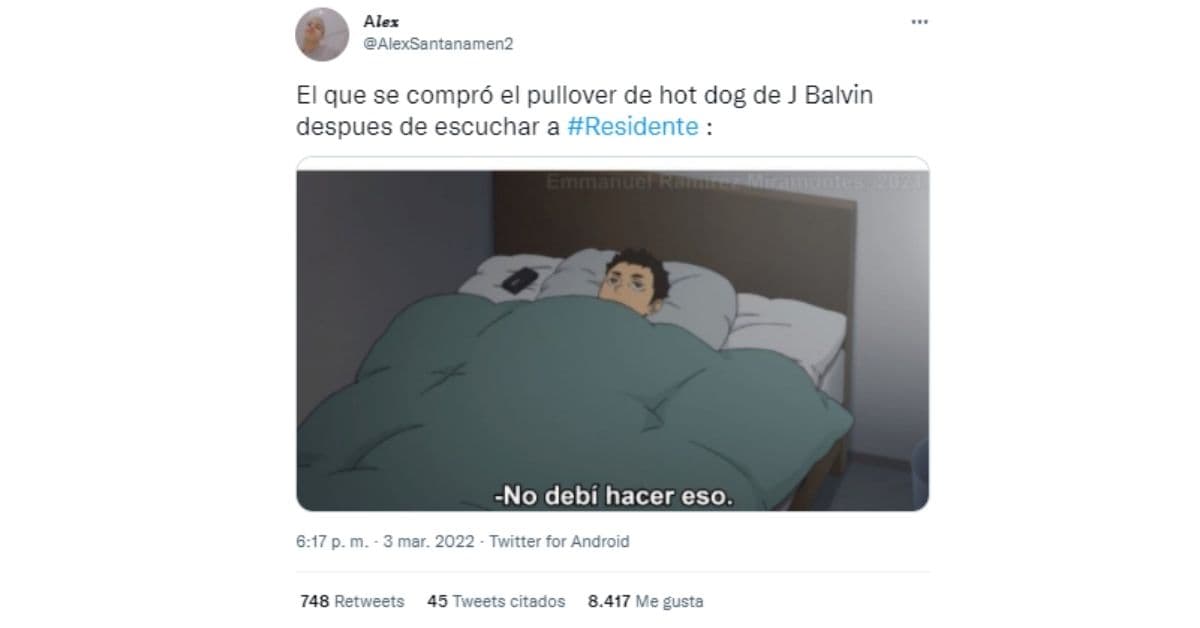 usuario reacciona por pelea de Residente y J Balvin