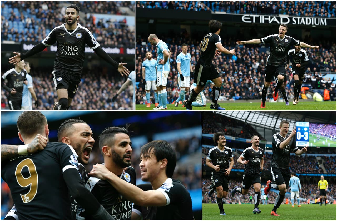 Pero quizás el triunfo más importante de toda la temporada 2015-16 lo consiguieron el 6 de febrero en la jornada 25 cuando derrotaron 3-1 al Manchester City en pleno Etihad Stadium. El defensa alemán Robert Huth marcó un doblete esa tarde y luego el argelino Riyad Mahrez liquidó a los Citizens. Agüero descontó al final pero de nada sirvió para cambiar un encuentro que marcó el rumbo definitivo de la Premier.
