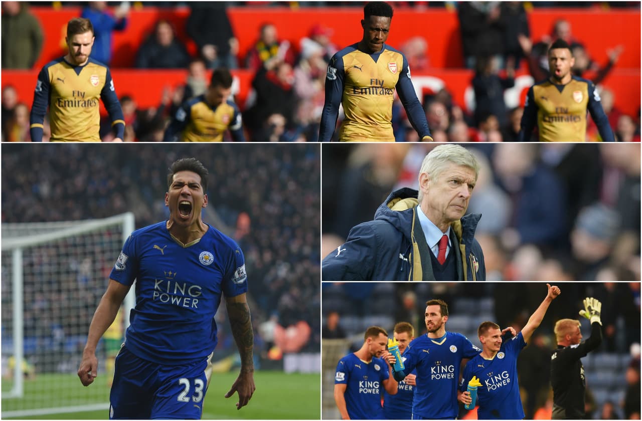 Durante la fecha 27 los ‘Foxes’ dieron otro paso hacia la gloria mientras al Arsenal terminó por escapársele la oportunidad de coronarse perdiendo contra el Manchester United 3-2 en el ‘Teatro de los Sueños’. Los ‘Devils’ allanaron el camino del conjunto azul que el día previo se impuso al Norwich en su casa con gol agónico de Ulloa.
