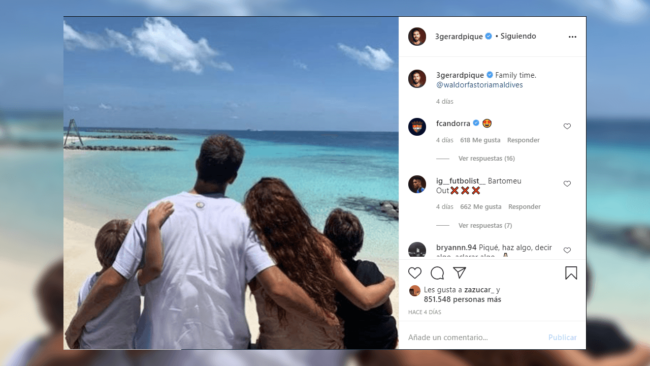 Shakira, Piqué y los pequeños en las Islas Maldivas