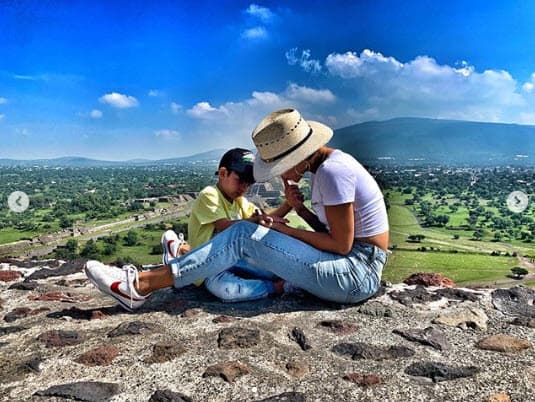 Juntos recorrieron Teotihuacán, en el Estado de México, y subieron a las pirámides.