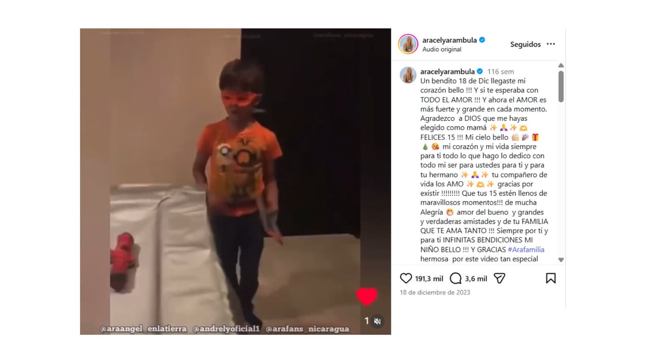 Así celebró Aracely Arámbula el cumpleaños de su hijo Daniel.