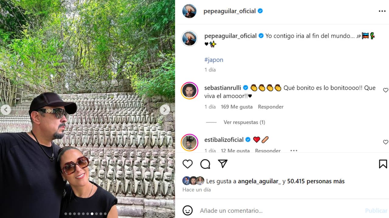 Pepe Aguilar está de viaje por Japón junto a su esposa.