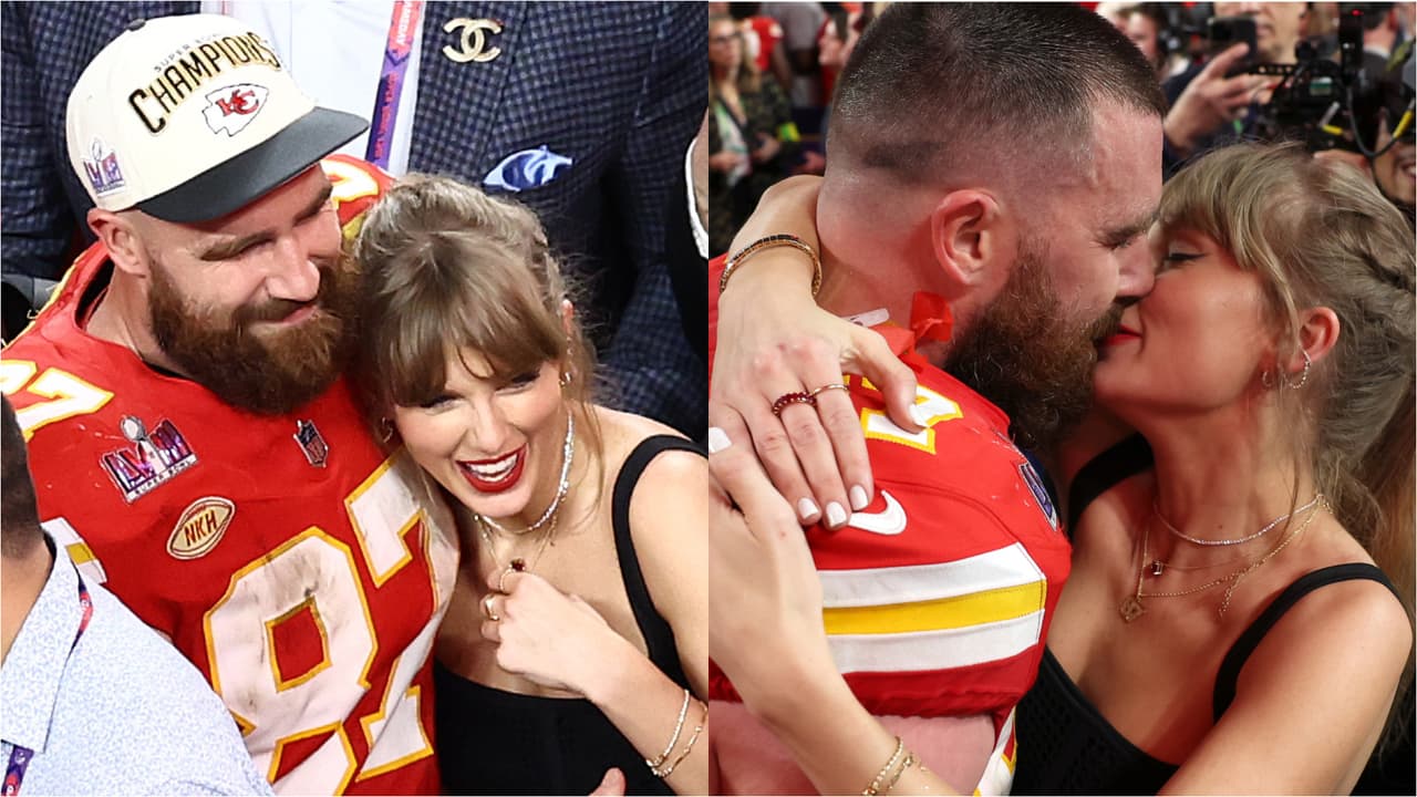 La abuchearon y sufrió, pero Taylor Swift termina festejando con un beso a Travis Kelce en el Super Bowl