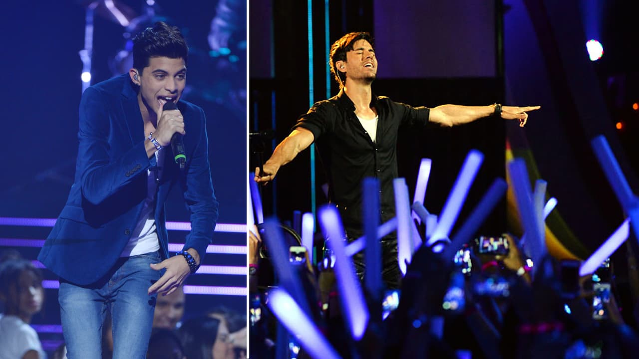 Enrique lo da todo en el escenario, algo que Erick está aprendiendo little by little.