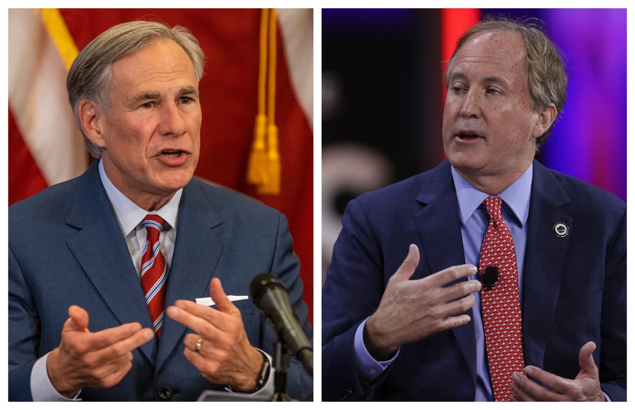 Ken Paxton dice a un medio que no apoya la reelección del gobernador Greg Abbott y luego lo niega
