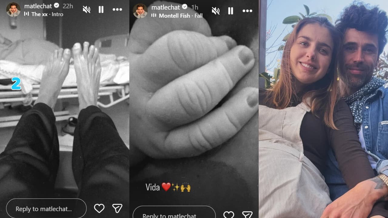 La foto del centro es la primera imagen del segundo bebé que tienen juntos Michelle Renaud y Matías Novoa, cuya llegada al mundo ocurrió este 1 de febrero.