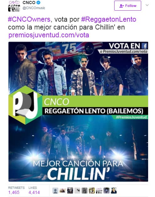 Los chicos y su hit 'Reggaeton Lento' esperan triunfar en Mejor canción para chillin'.