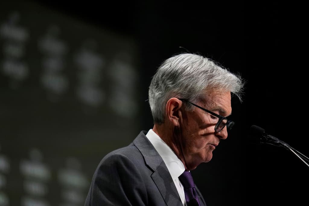 El presidente de la Reserva Federal, Jerome Powell, en un discurso del Economic Club de Chicago el 16 de abril de 2025.
