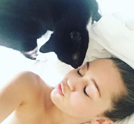 Miley le tiene tanto cariño que duerme y convive con él a todas horas.