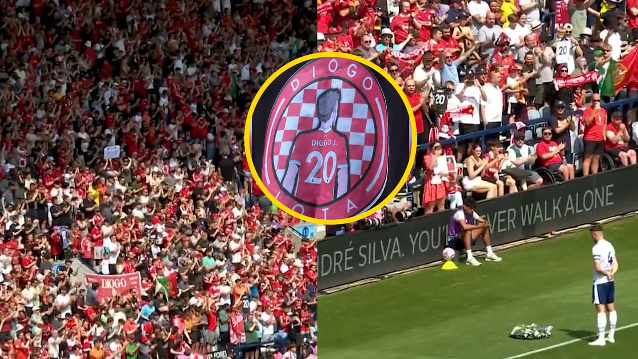 Desgarradores homenajes en primer partido del Liverpool sin Diogo Jota