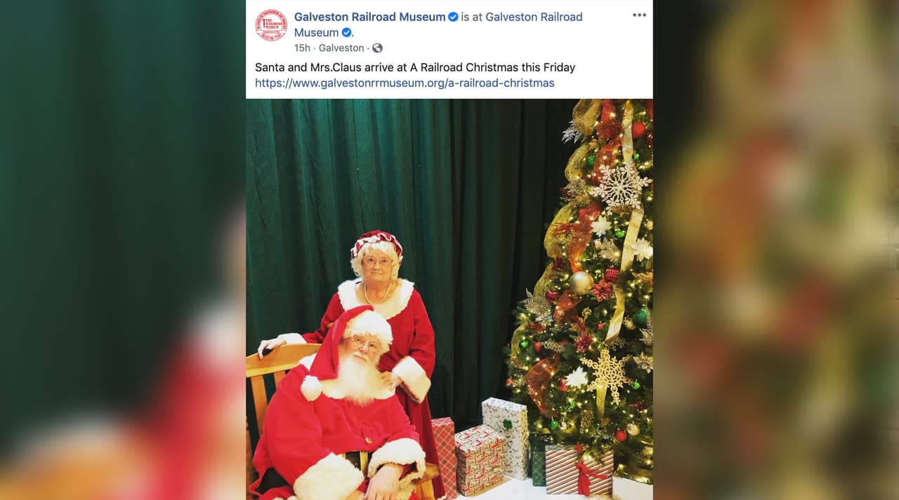 El Museo del Ferrocarril de Galveston recibirá a Santa y la señora Claus este viernes 27 de noviembre. Para obtener información vista la 
<b><a href="https://www.galvestonrrmuseum.org/a-railroad-christmas?fbclid=IwAR1dKXol_-DJ6zLGZRVJlZnWlBHsH_vLac4uUzEclxCP1S_t68MCZBPhhFs" target="_blank">página de internet</a></b>.