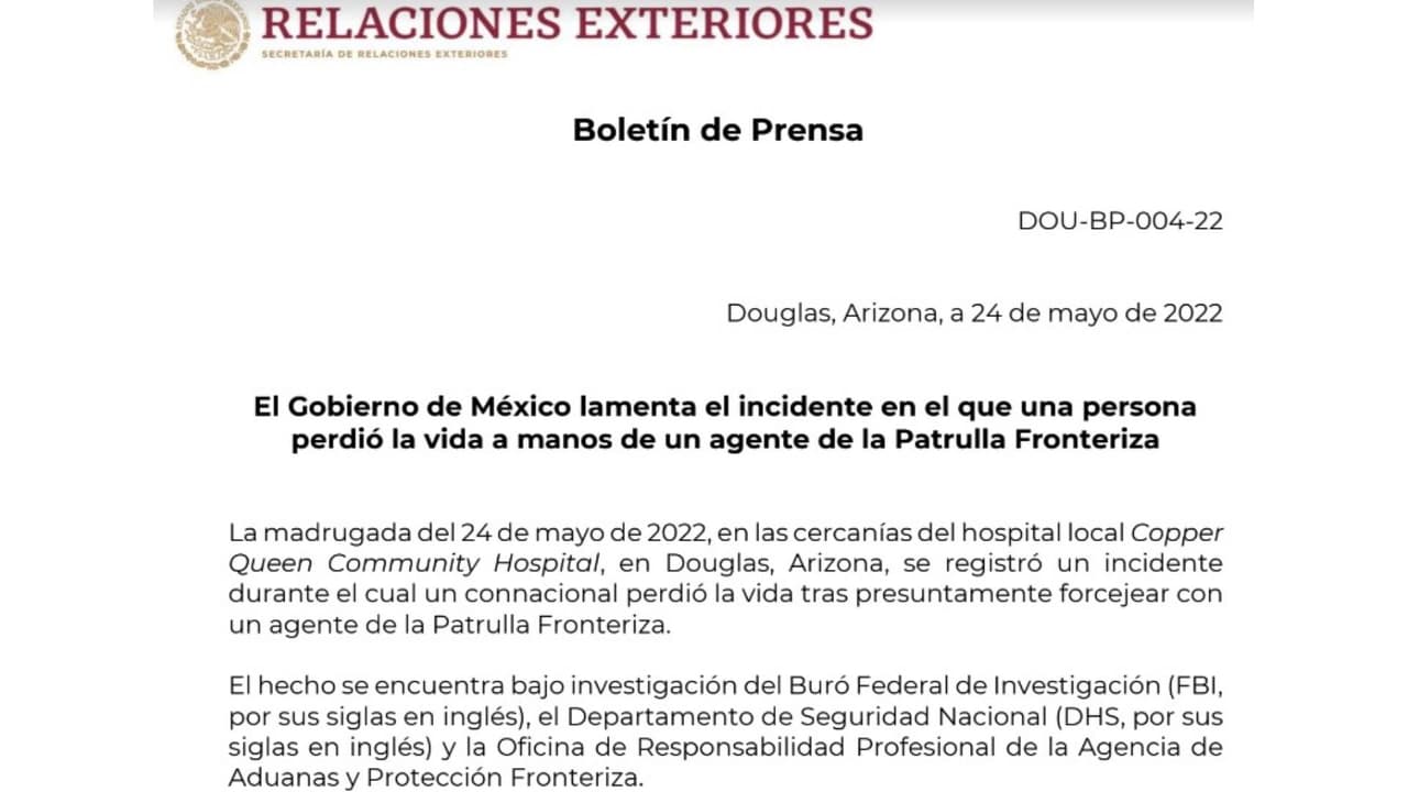 Comunicado de las autoridades consulares mexicanas.