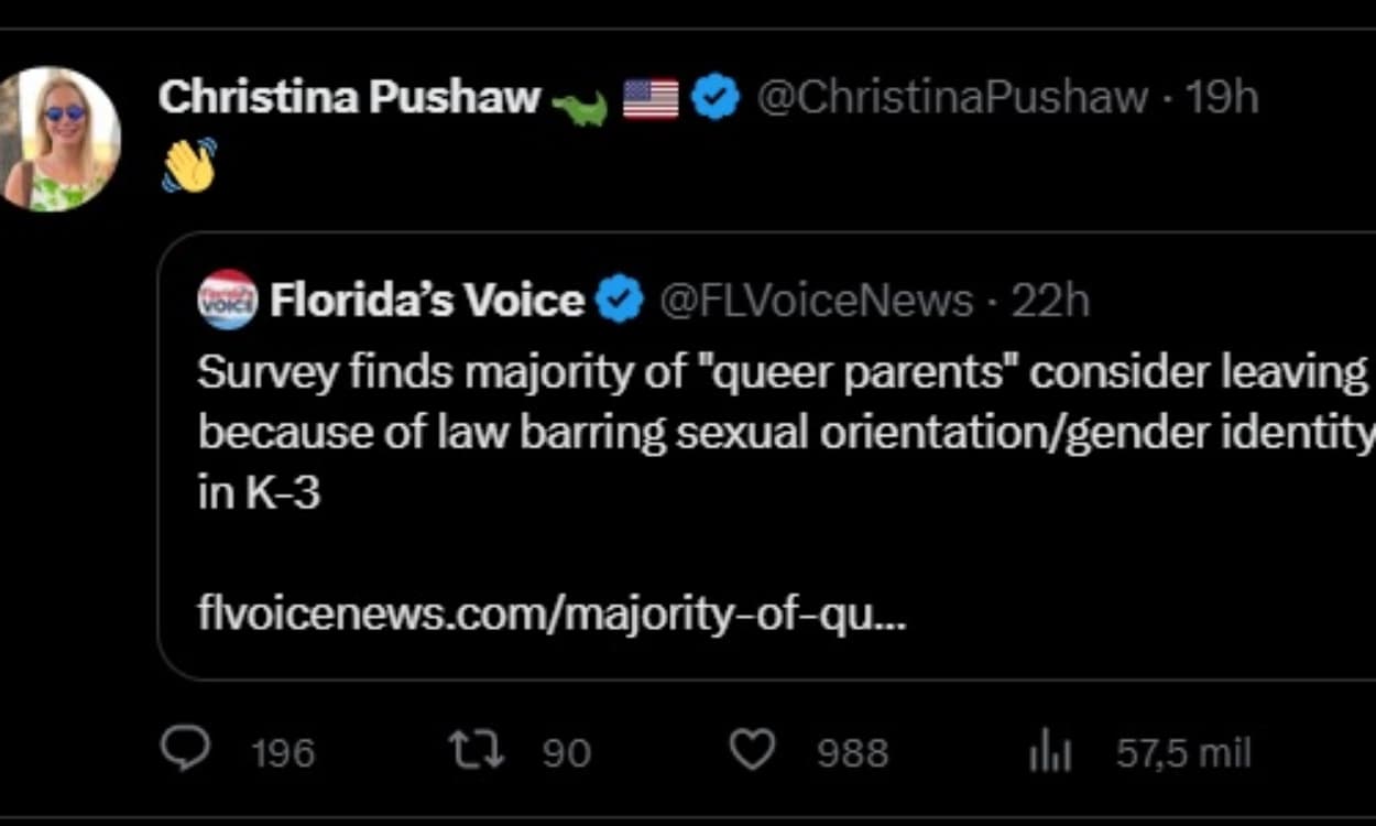 Secretaria de Prensa de Ron DeSantis realiza supuesta celebración por la posible salida de padres LGBTQ de Florida