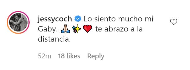 "Lo siento mucho mi 'Gaby'. Te abrazo a la distancia".
<br>