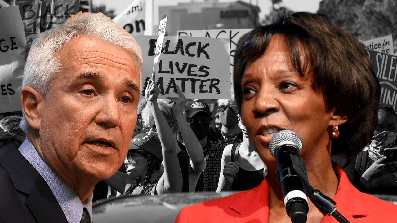 Protestas agitan la contienda entre el hispano George Gascón y la fiscal Jackie Lacey